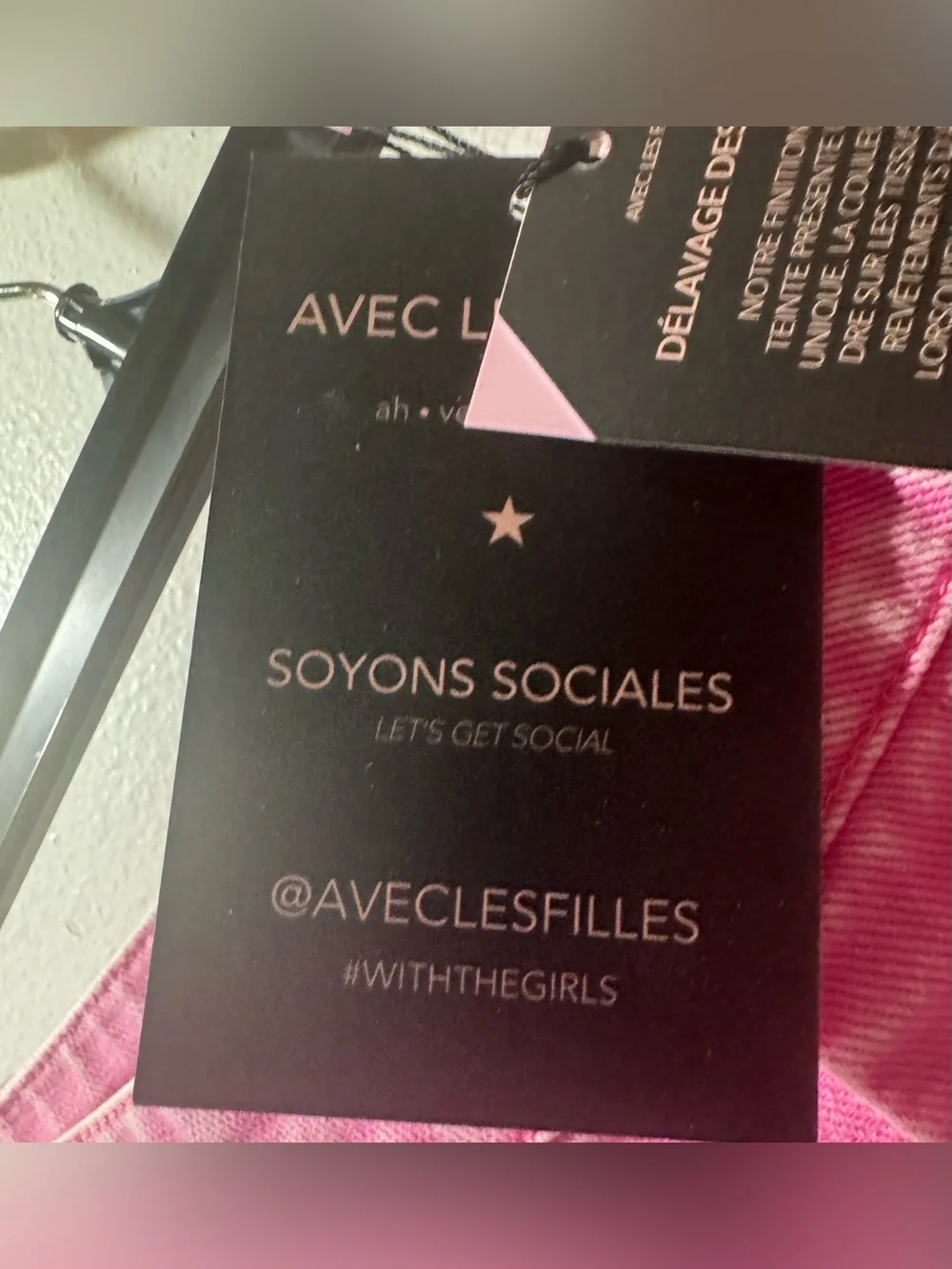 Avec les filled Wide Leg Pink Washed Denim Pants
